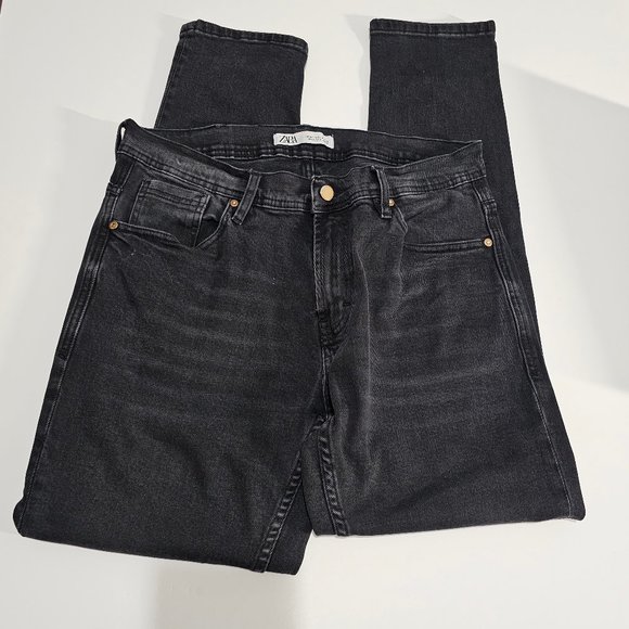 Zara Man Jeans SLIM FIT BLACK JEANS Size 34/30 - Picture 1 of 11
